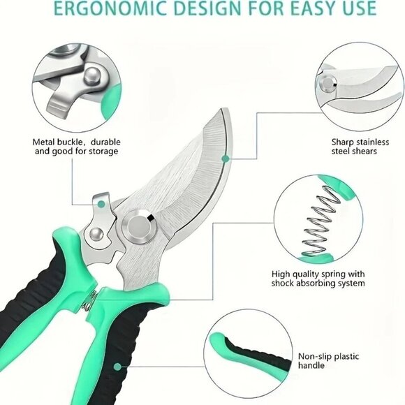 Durable Garden Pruning Shears With Stainless Steel Blades & Ergonomic Design For - Picture 3 of 4